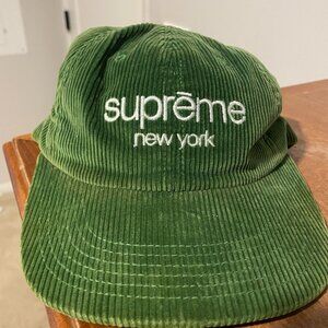 Supreme Corduroy Classic Logo Camp Cap SS 15 Green